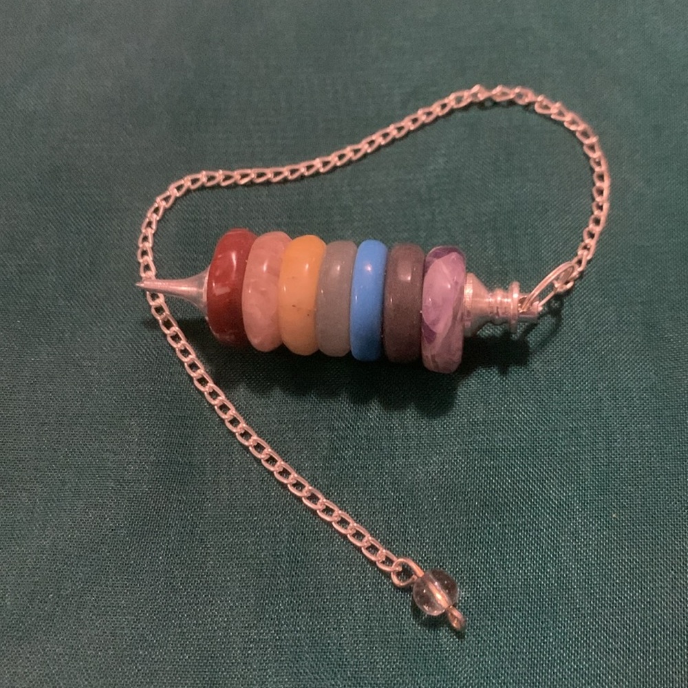 - Multicoloured Chakra Stone Pendulum